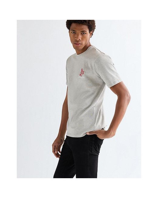 Wrangler Gray Regular Embroidery Tee for men