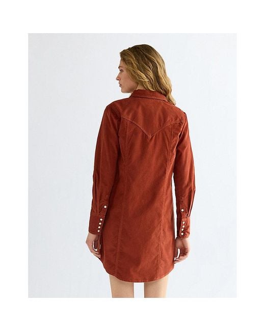 Wrangler Red Slim Corduroy Dress