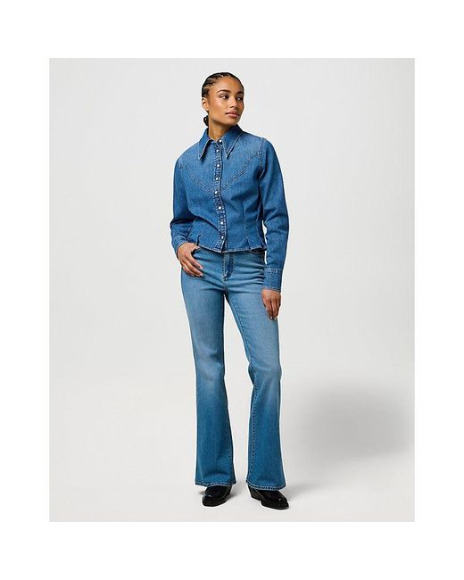 Wrangler Blue Regular Femme Peplum Shirt