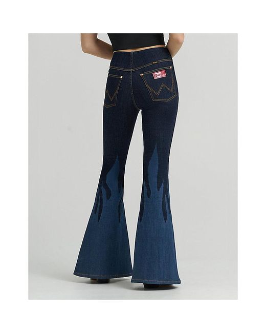 Wrangler Blue Lainey Wilson X Flame Pull On Flare Jean Size 24 X32