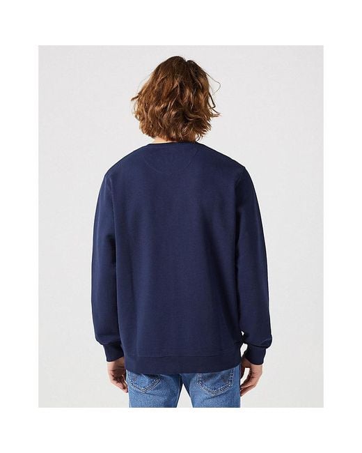 Wrangler Blue Regular Logo Crew Sweat for men