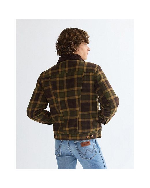 Wrangler Brown Regular Wool Trucker Jacket for men