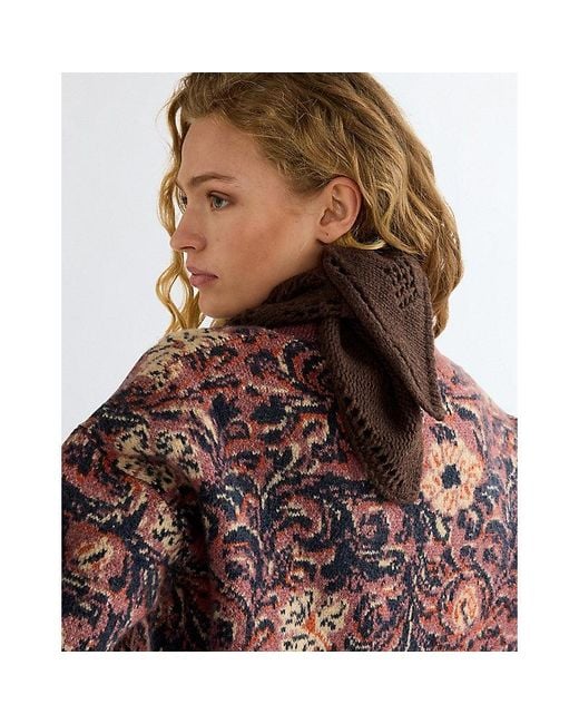 Wrangler Brown Wool Bandana Scarf