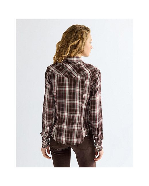 Wrangler Brown Slim Western Shirt