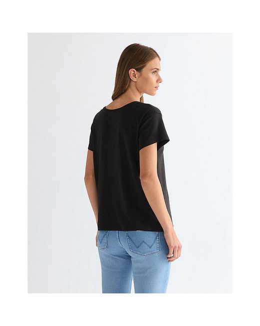 Wrangler Black Regular Easy V Neck Tee