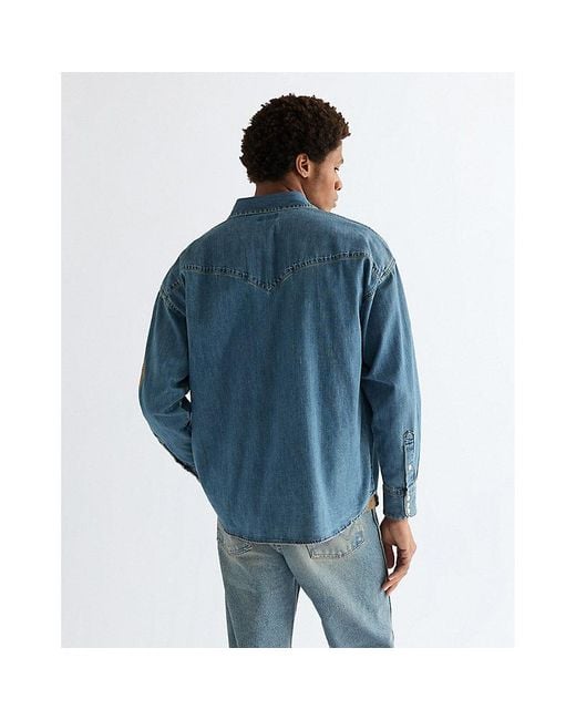 Wrangler Blue Oversized Western Shirt for men