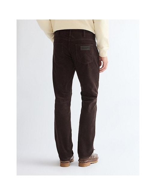 Wrangler Brown Greensboro Corduroy Straight Trousers Size 30 X30 for men