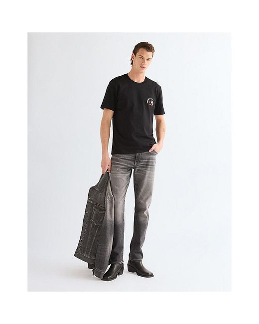 Wrangler Black Regular Small Graphic Tee for men