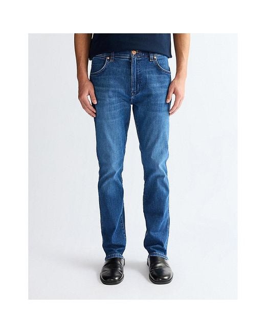 Wrangler Blue Larston Slim Tapered High Stretch Jean Size 27 X32 for men