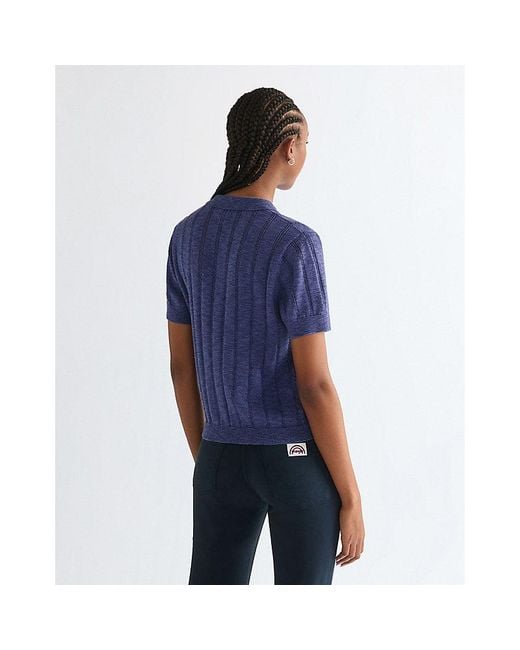 Wrangler Blue Slim One Pocket Polo Shirt