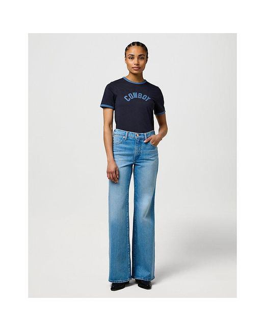Wrangler Blue Slim Ringer Tee
