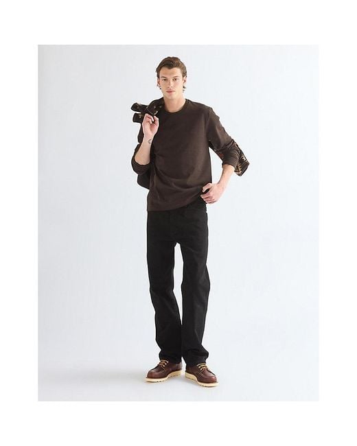 Wrangler Black Regular Long Sleeve Tee for men