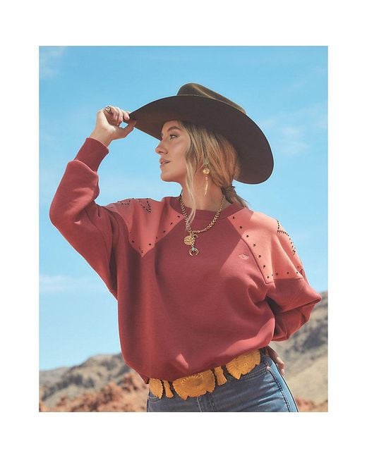 Wrangler Red X Lainey Wilson Studded Western Crew