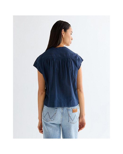 Wrangler Blue Relaxed Drop Shoulder Shirt