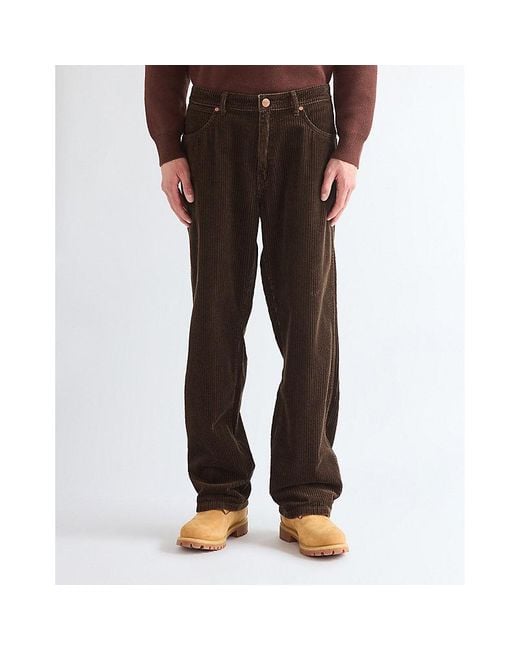 Wrangler Brown Loose Straight Corduroy Trousers Size 28 X32 for men