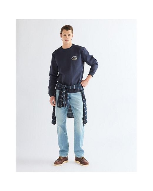 Wrangler Blue Regular Small Graphic Crew Sweatshirt for men