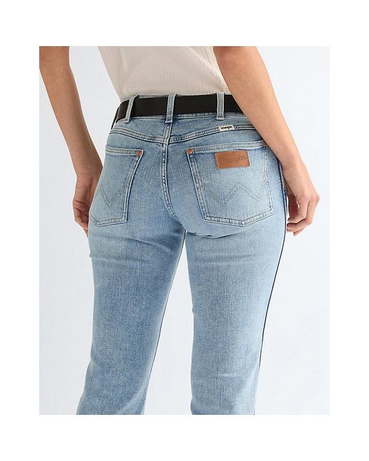 Wrangler Blue Big Buckle Leather Belt