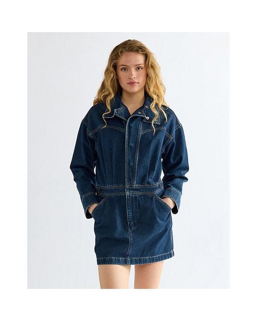 Wrangler Blue Relaxed Moto Dress
