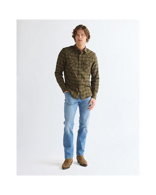 Wrangler Green Regular Western Shirt for men