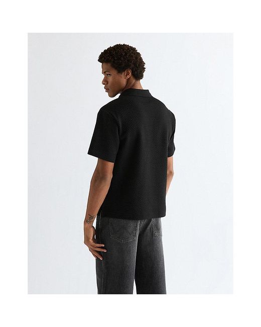 Wrangler Black Relaxed Polo Sweater for men