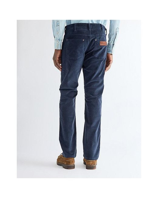 Wrangler Blue Greensboro Corduroy Straight Trousers Size 30 X30 for men