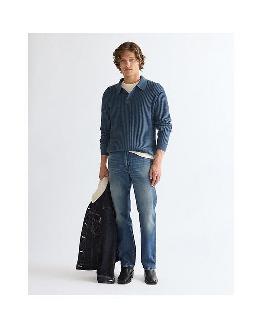 Wrangler Blue Relaxed Polo Sweater for men
