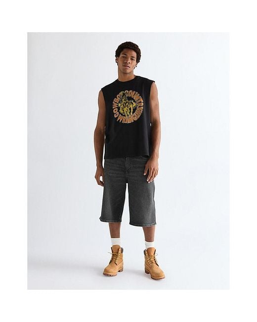 Wrangler Black Relaxed Graphic Muscle Tank for men