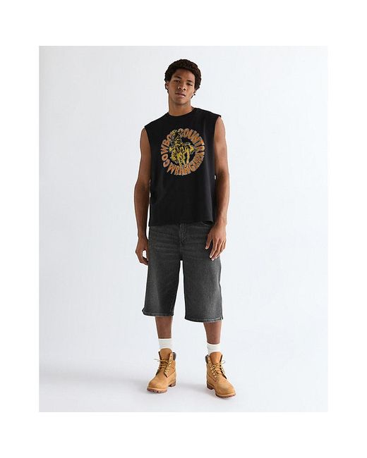 Wrangler Black Relaxed Graphic Muscle Tank for men