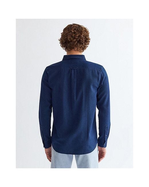 Wrangler Blue Regular Oxford Shirt for men