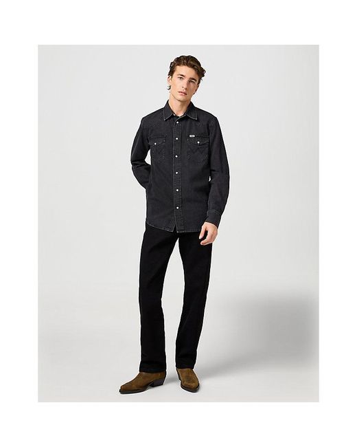 Wrangler Black Regular Western Shirt for men