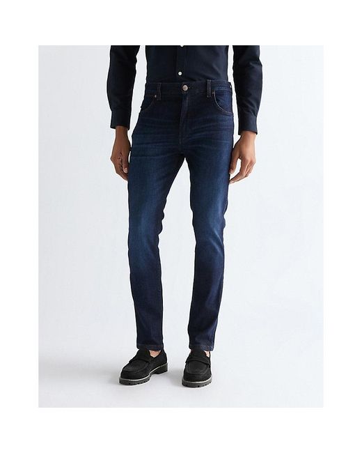 Wrangler Blue Larston Slim Tapered High Stretch Jean Size 28 X32 for men