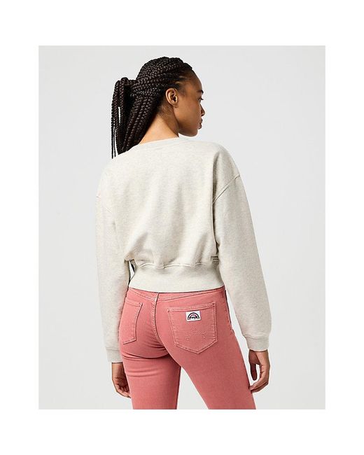 Wrangler Red Relaxed Cropped Sweatshirt
