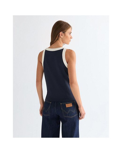 Wrangler Blue Slim Ringer Tank