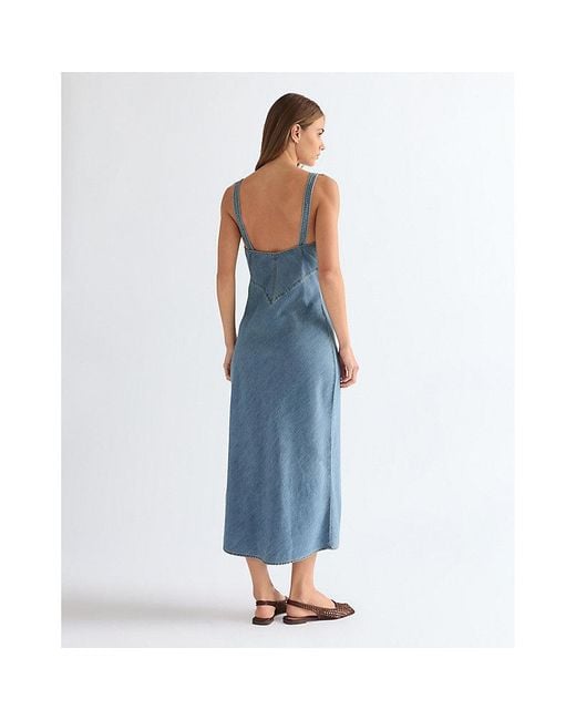 Wrangler Blue Slim Bias Slip Lightweight Dress