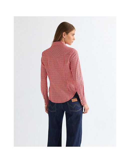 Wrangler Red Slim Western Shirt