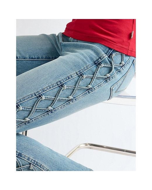 Wrangler Red Low Rise Lace Up Bootcut Jean Size 24 X30