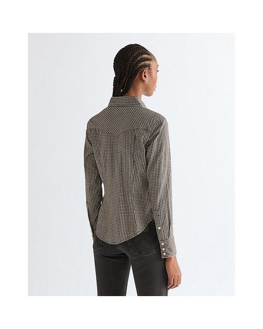 Wrangler Gray Slim Western Shirt