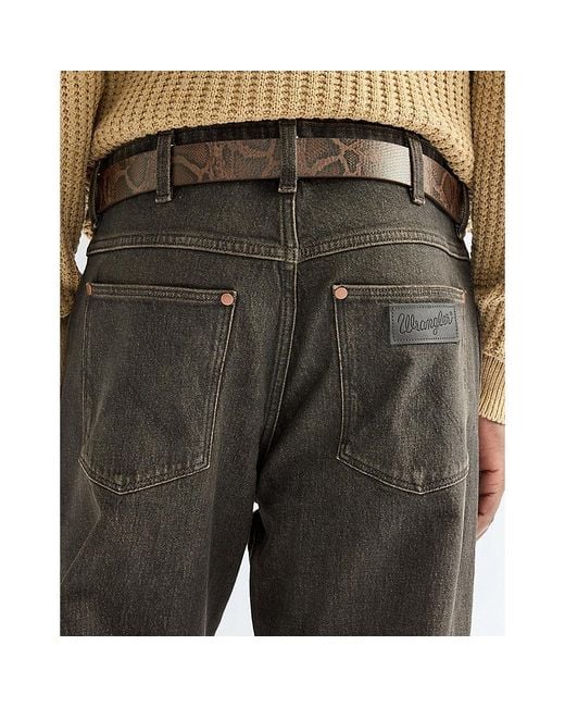 Wrangler Black Snake Leather Belt for men