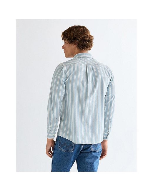 Wrangler Blue Regular Chambray Shirt for men
