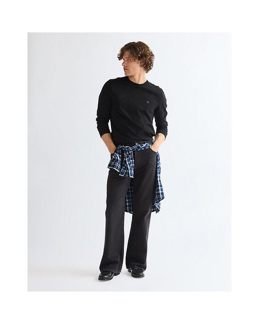 Wrangler Black Regular Long Sleeve Tee for men