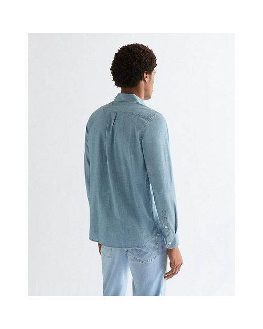 Wrangler Blue Regular Chambray Shirt for men