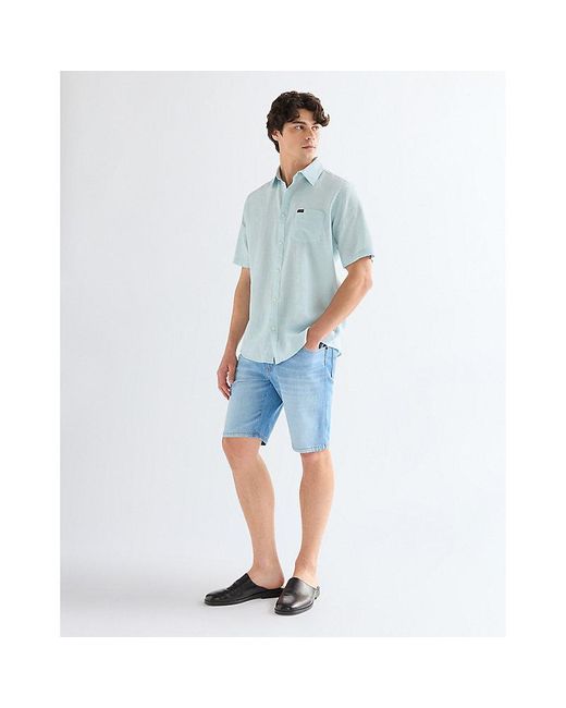 Wrangler Blue Regular Lightweight One Pocket Shirt for men
