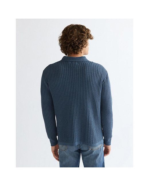 Wrangler Blue Relaxed Polo Sweater for men