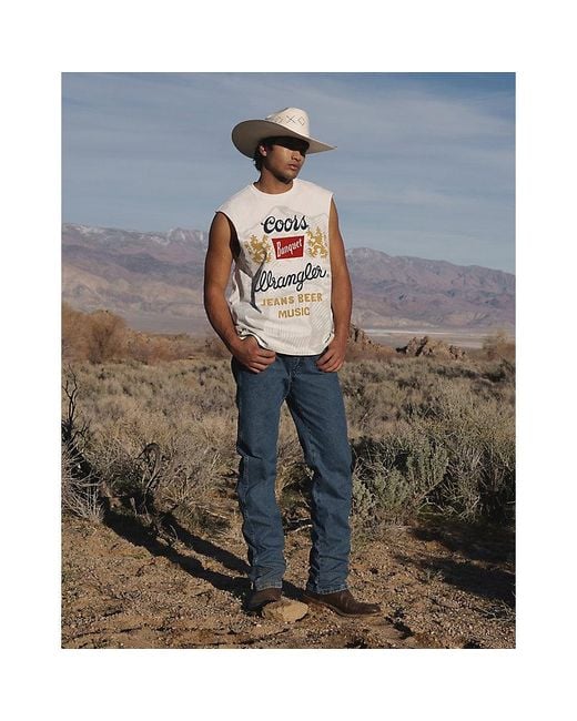 Wrangler Blue X Coors Cut-Off Vintage Tank for men