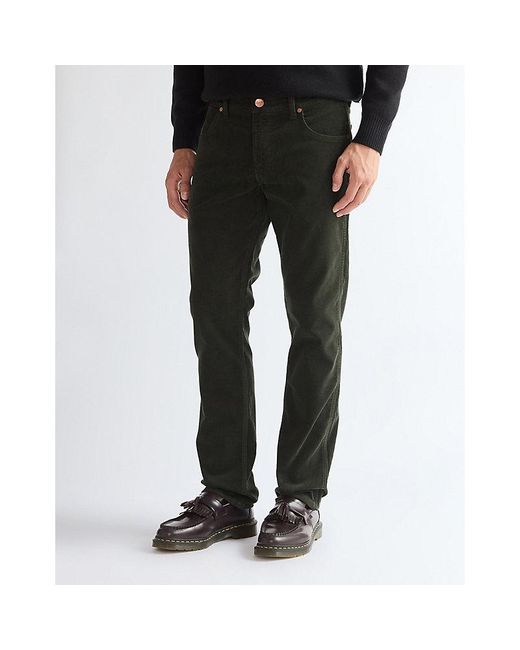 Wrangler Black Greensboro Corduroy Straight Trousers Size 30 X30 for men