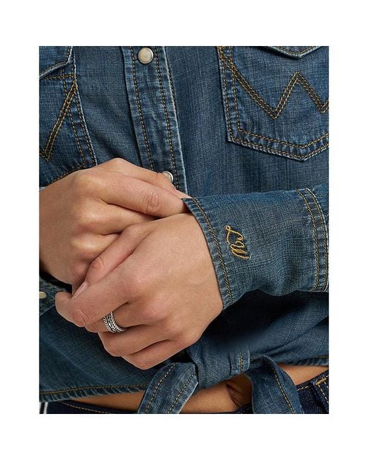 Wrangler Blue X Lainey Wilson Tie Front Shirt