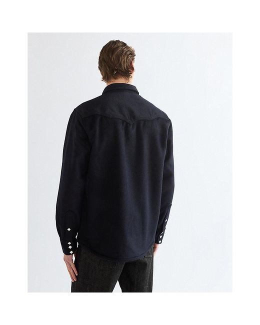 Wrangler Black Bell Regular Wool Western Shirt for men