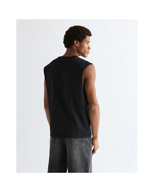Wrangler Black Relaxed Graphic Muscle Tank for men