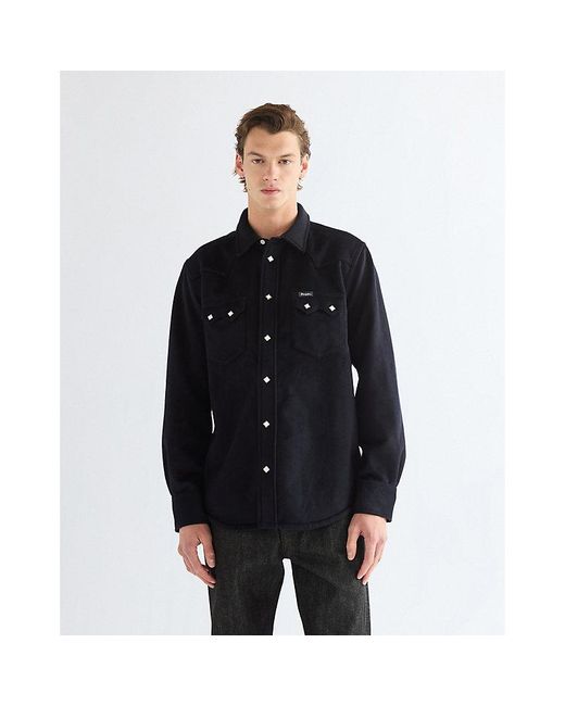 Wrangler Black Bell Regular Wool Western Shirt for men
