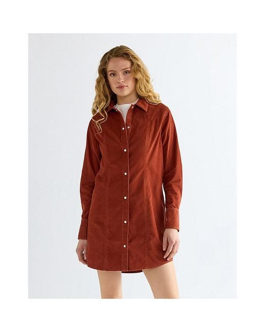 Wrangler Red Slim Corduroy Dress